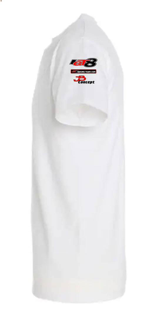 T-shirt blanc avec Logo sur poitrine, dos et manche