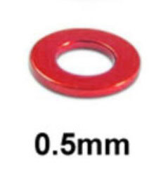 Rondelle rouge en aluminium rouge M3 épaisseur 0.5 mm